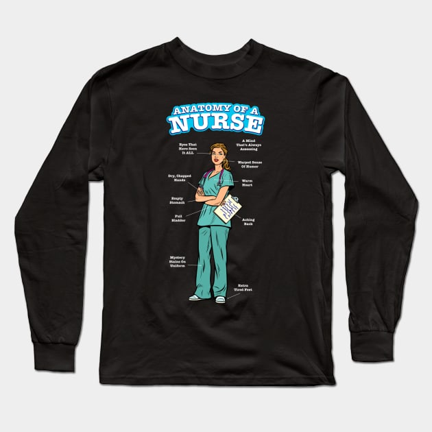 Anatomy of a Nurse Long Sleeve T-Shirt by Namio